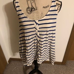 White and blue striped tunic
